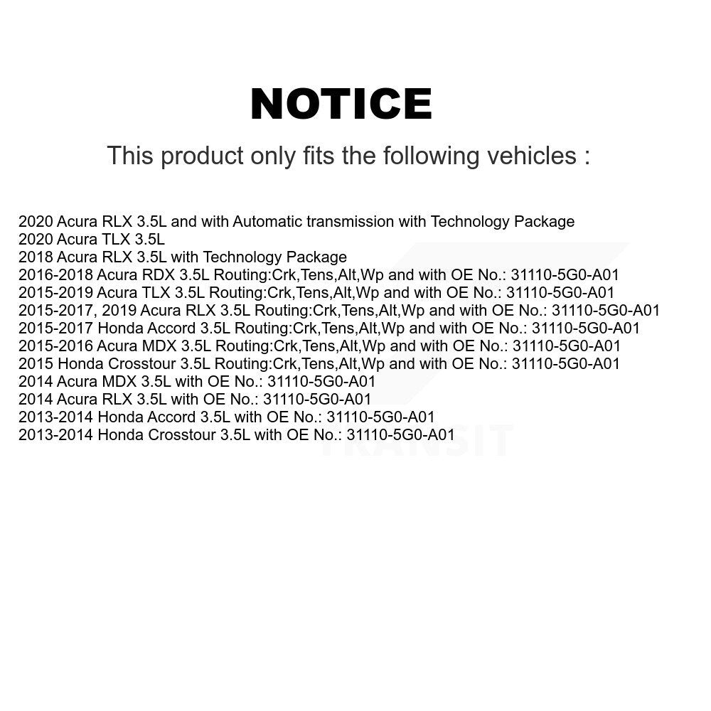 Accessory Drive Belt BAN-6PK1170 For Honda Accord Acura RDX TLX MDX Crosstour