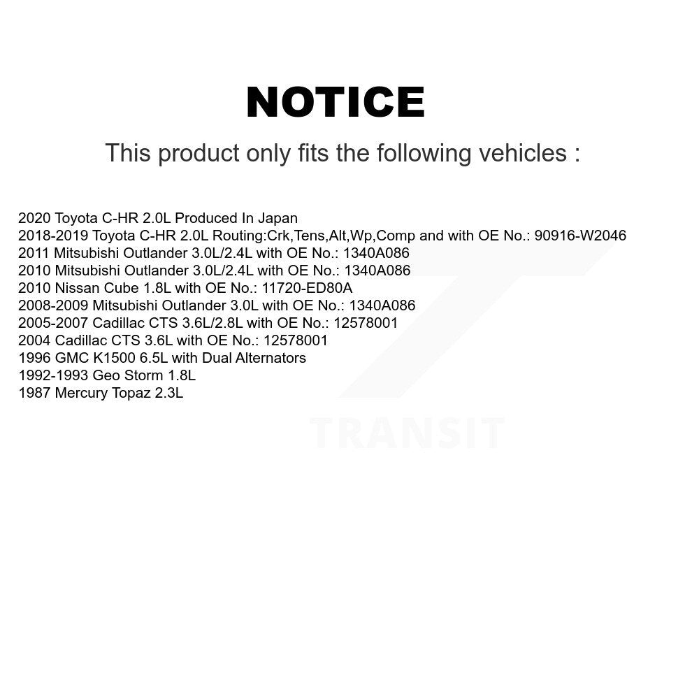 Accessory Drive Belt BAN-6PK1205 For Toyota C-HR Mitsubishi Outlander Cadillac
