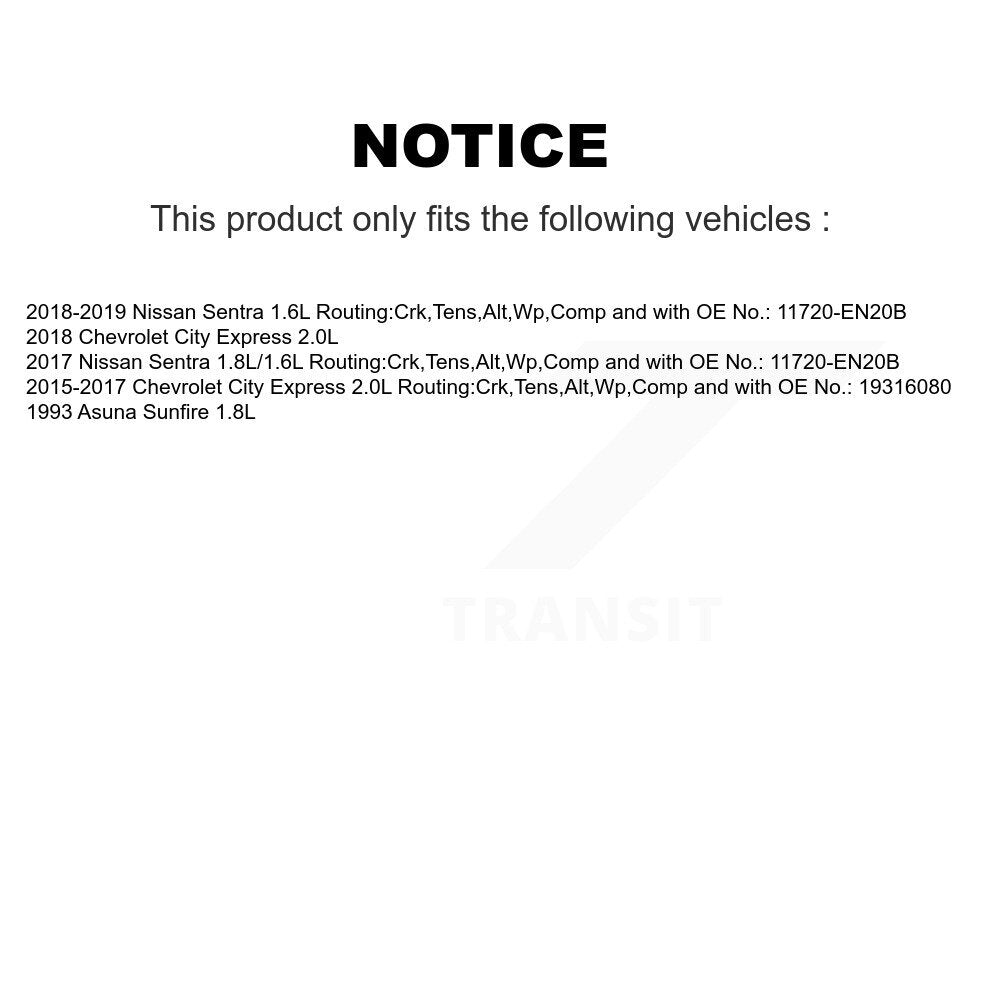 Accessory Drive Belt BAN-6PK1215 For Nissan Sentra Chevrolet City Express Asuna