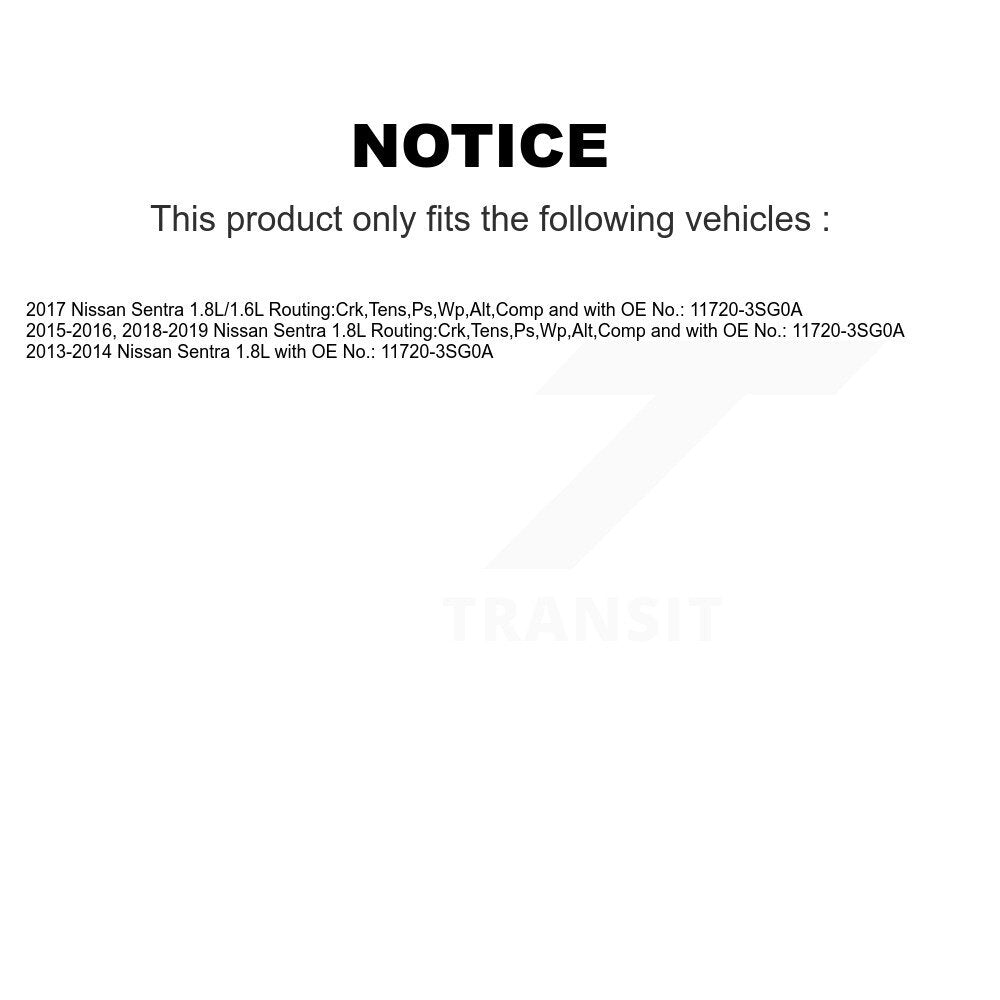 Accessory Drive Belt BAN-6PK1219A For Nissan Sentra