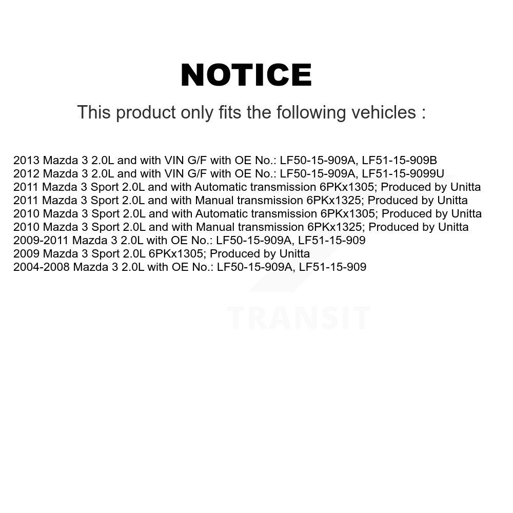 Accessory Drive Belt Water Pump Alternator BAN-6PK1305 For Mazda 3 Sport