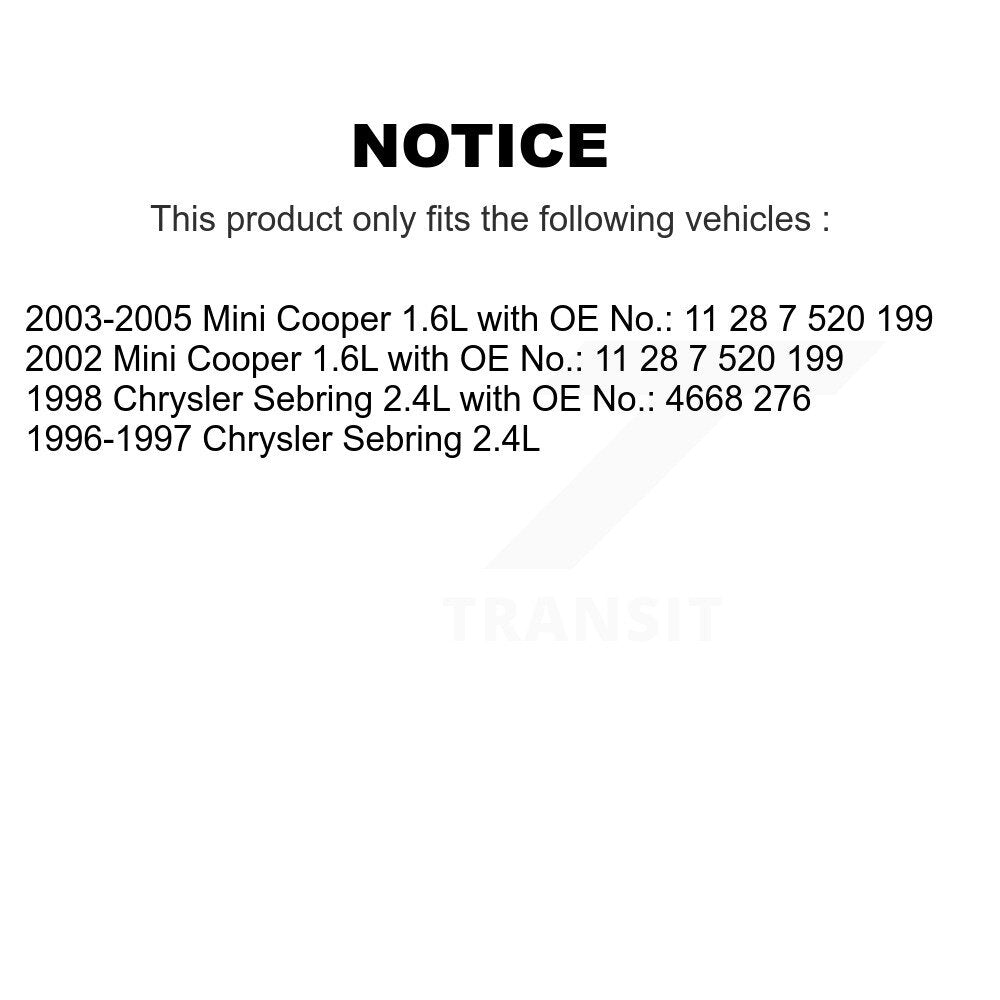 Accessory Drive Belt Alternator BAN-6PK1395 For Mini Cooper Chrysler Sebring