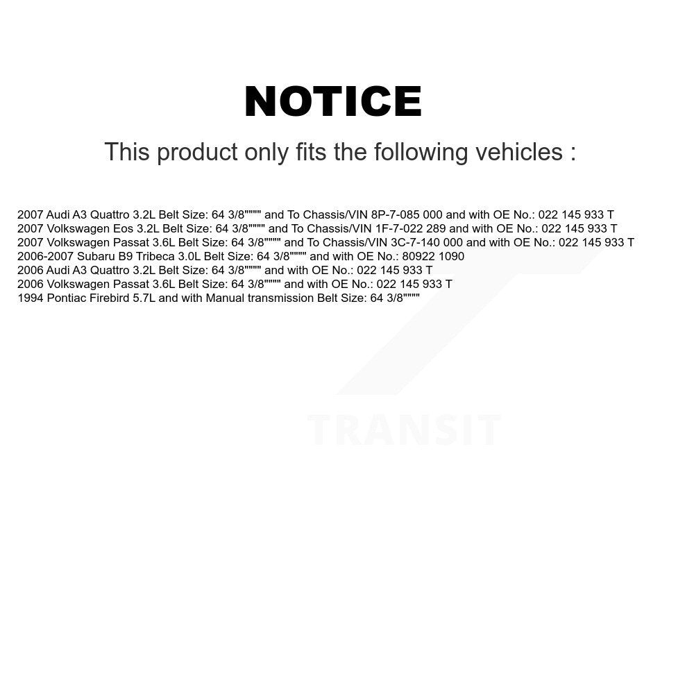 Accessory Drive Belt BAN-6PK1620 For Volkswagen Passat Subaru B9 Tribeca Eos A3