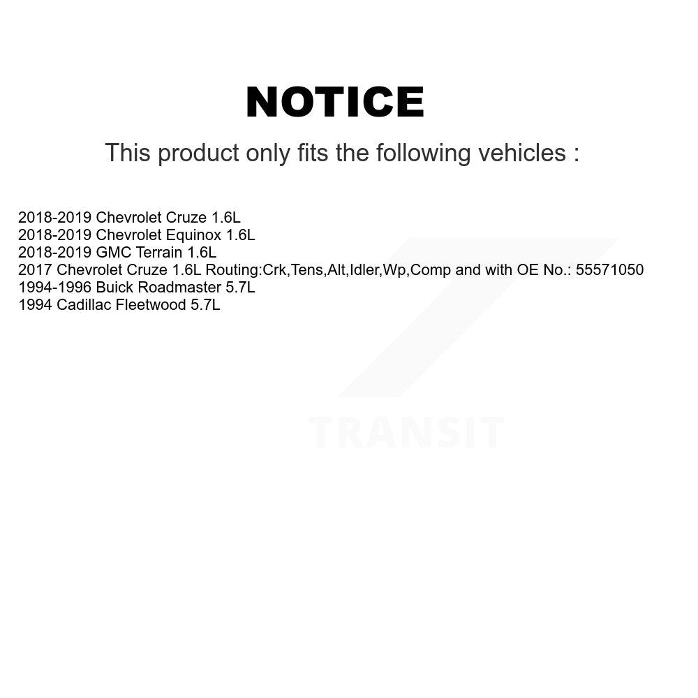 Accessory Drive Belt BAN-6PK1630 For Chevrolet Cruze Equinox GMC Terrain Buick