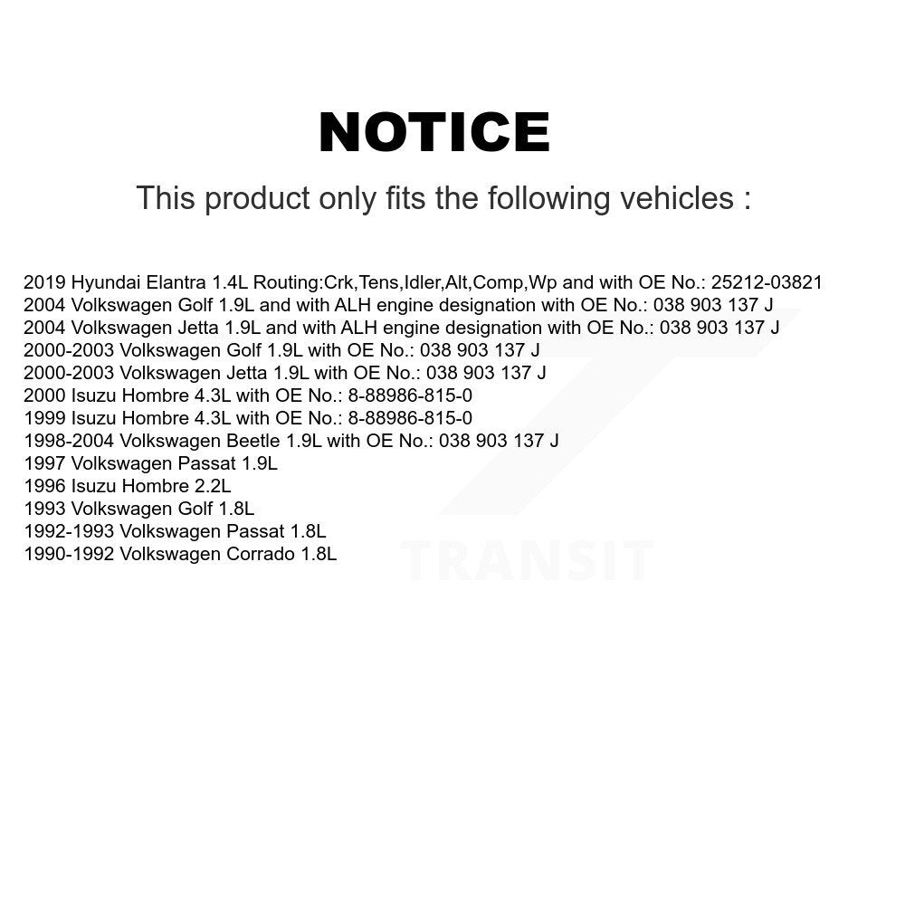 Accessory Drive Belt BAN-6PK1660 For Volkswagen Jetta Hyundai Elantra Golf Isuzu