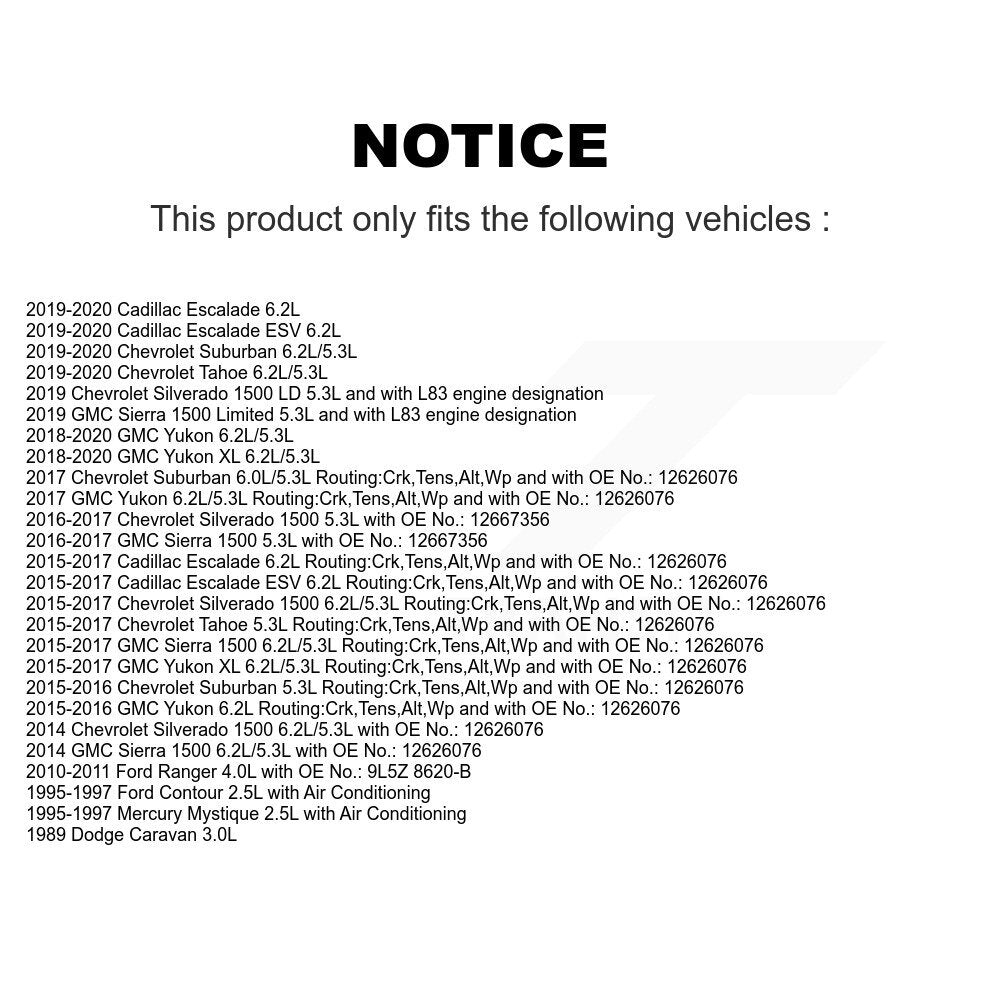 Accessory Drive Belt BAN-6PK1815 For GMC Chevrolet Sierra 1500 Silverado Ford XL