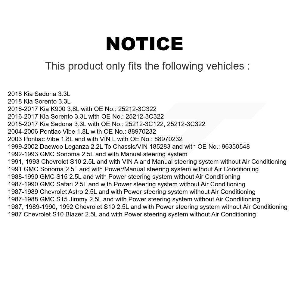 Accessory Drive Belt BAN-6PK1900 For Kia Sorento Pontiac Vibe Sedona Chevrolet