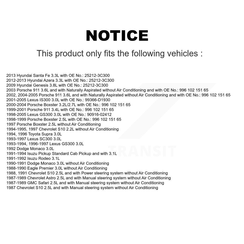 Accessory Drive Belt BAN-6PK1930 For Porsche Boxster 911 Hyundai Chevrolet S10