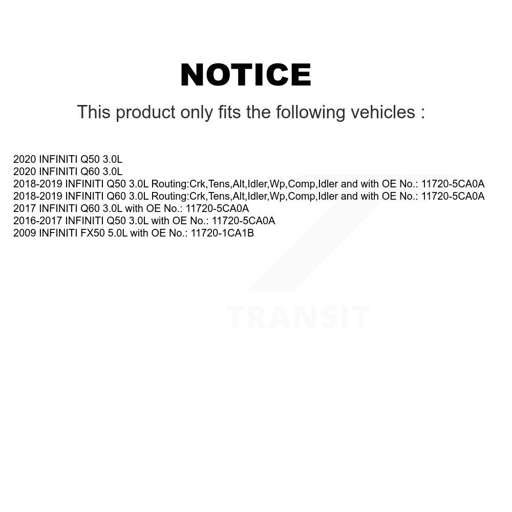 Accessory Drive Belt BAN-6PK1951A For INFINITI Q50 Q60 FX50