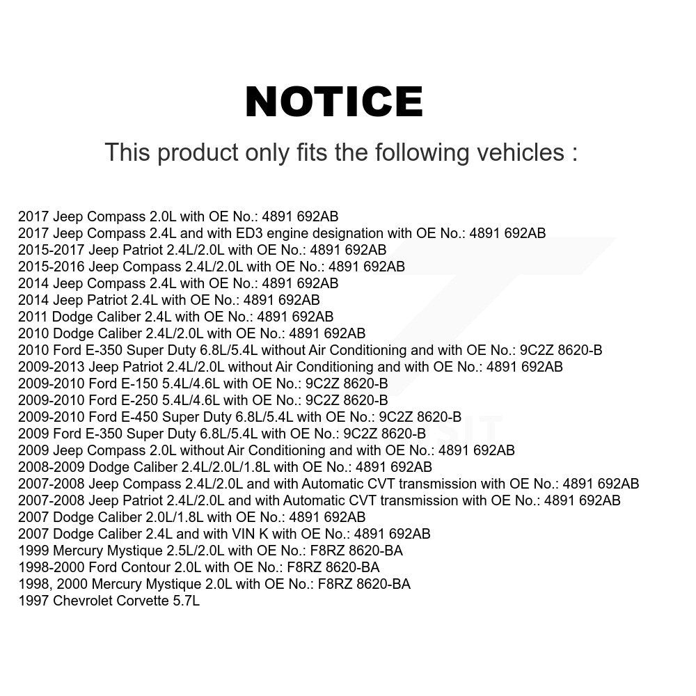 Accessory Drive Belt BAN-6PK2040 For Jeep Patriot Compass Dodge Caliber Ford