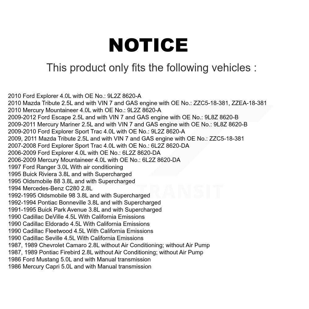 Accessory Drive Belt BAN-6PK2185 For Ford Escape Mazda Tribute Explorer Sport 98