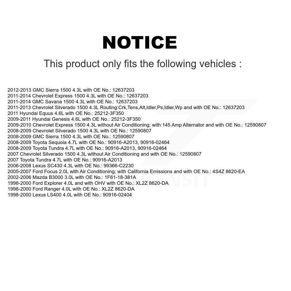 Accessory Drive Belt BAN-6PK2230 For Chevrolet Silverado 1500 GMC Sierra Ford