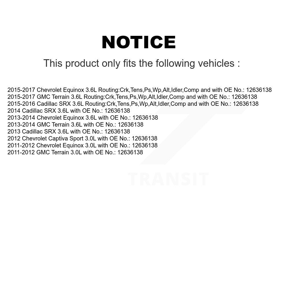 Accessory Drive Belt BAN-6PK2410 For Chevrolet Equinox GMC Terrain Cadillac SRX
