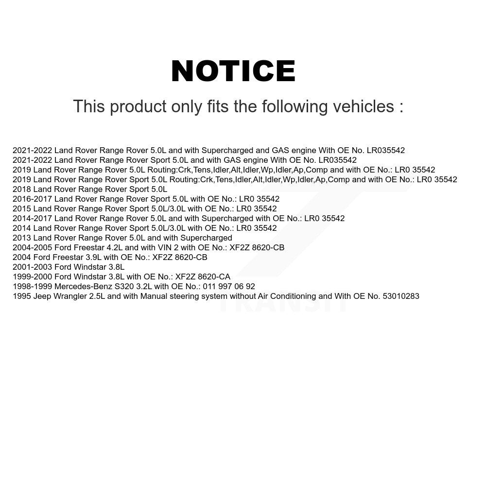Accessory Drive Belt BAN-6PK2445 For Land Rover Range Sport Ford Windstar Jeep