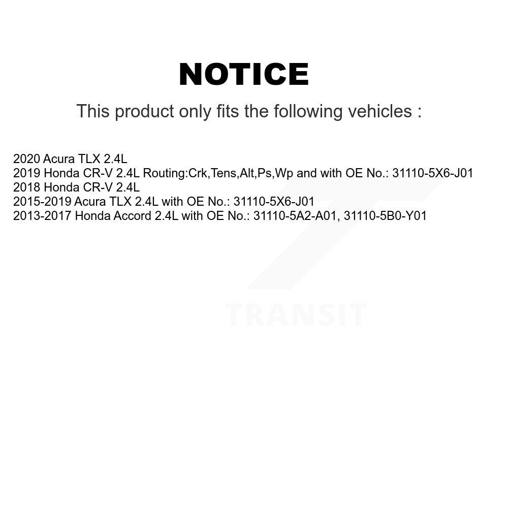 Accessory Drive Belt BAN-7PK1440 For Honda CR-V Accord Acura TLX 2.4L