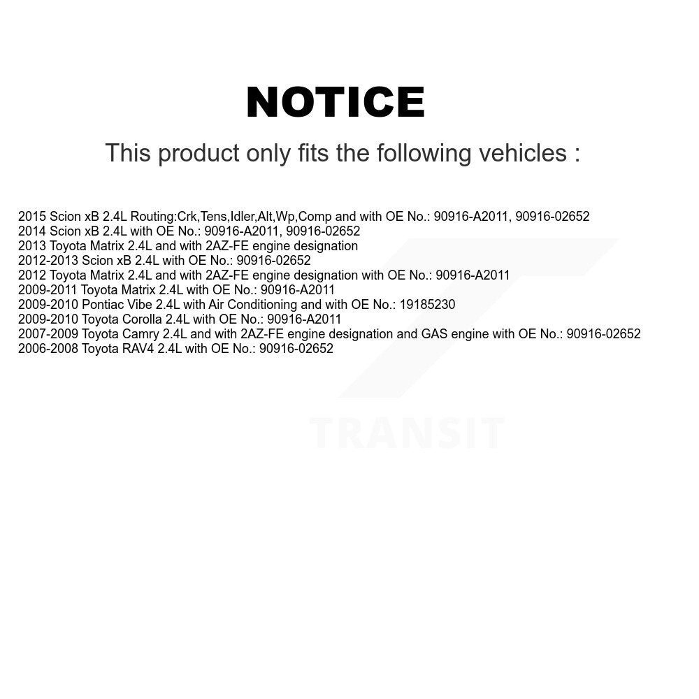 Accessory Drive Belt BAN-7PK1905 For Toyota Corolla Matrix Camry RAV4 Pontiac xB