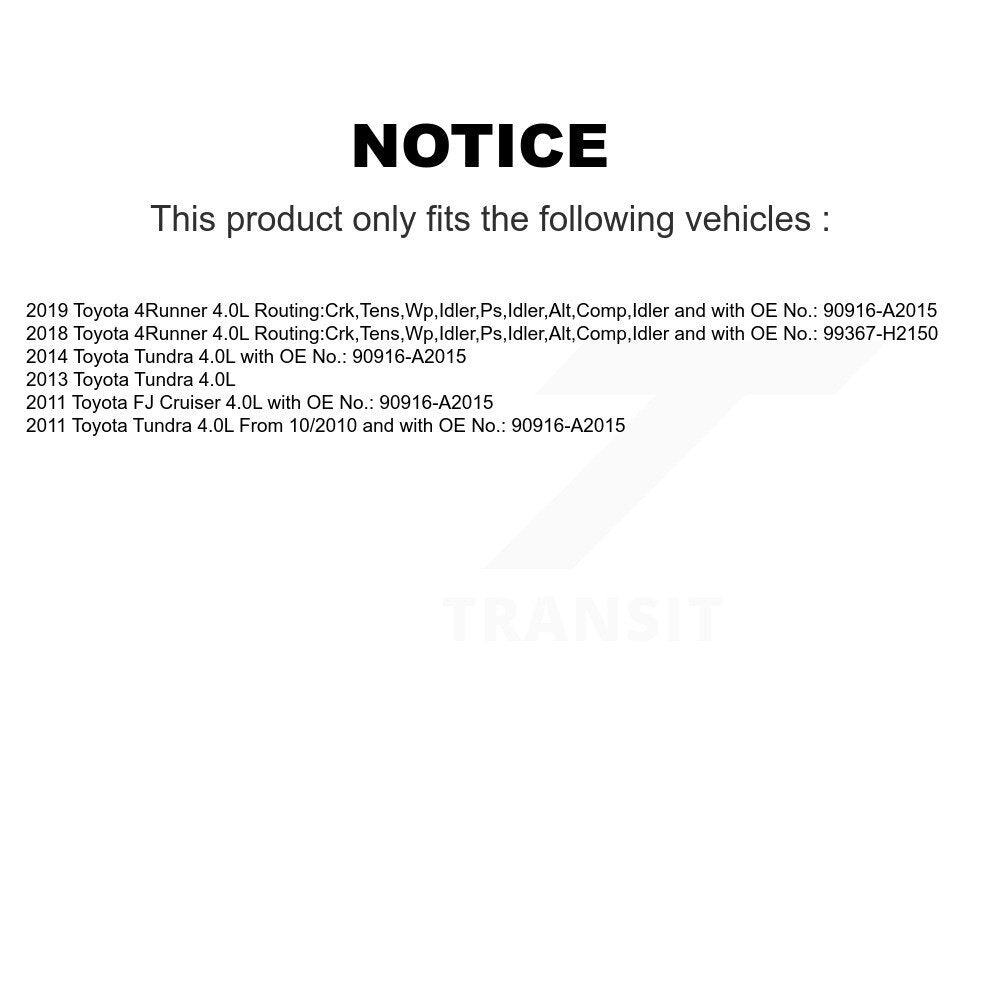 Accessory Drive Belt Water BAN-7PK2150 For Toyota Tundra 4Runner FJ Cruiser 4.0L