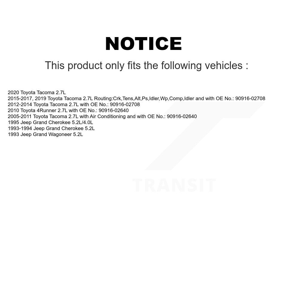 Accessory Drive Belt BAN-7PK2285 For Toyota Tacoma 4Runner Jeep Grand Cherokee