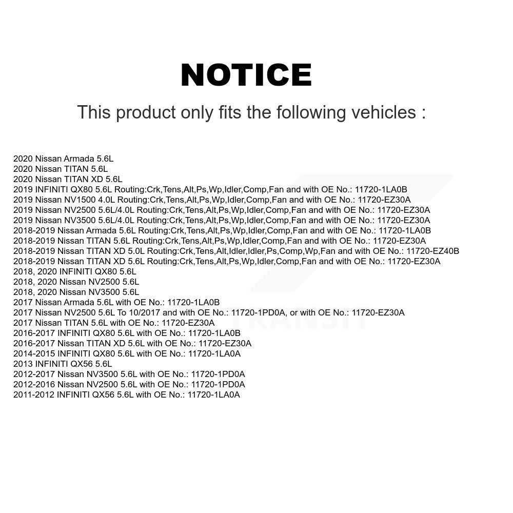 Accessory Drive Belt BAN-7PK2442 For Nissan TITAN INFINITI NV2500 QX80 XD Armada