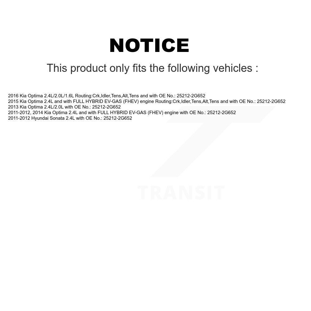 Accessory Drive Belt BAN-7PK970 For Kia Optima Hyundai Sonata