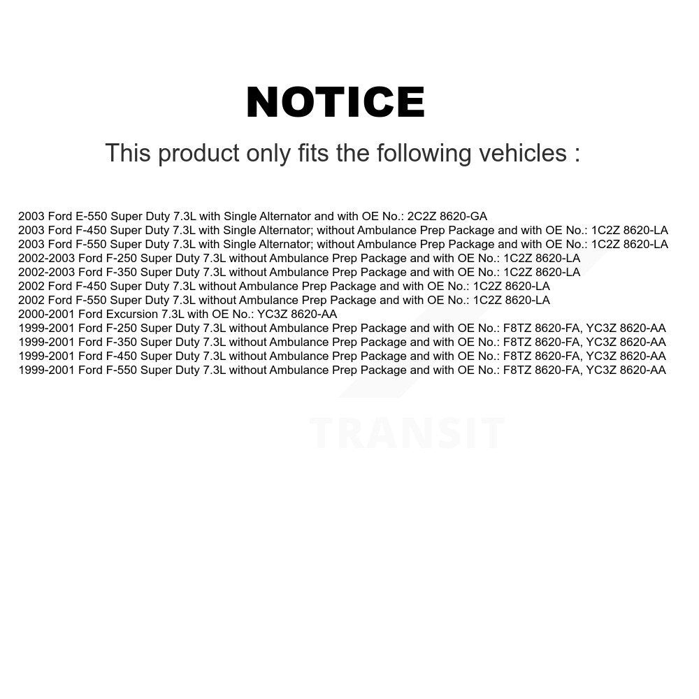 Accessory Drive Belt BAN-8PK3105 For Ford F-350 Super Duty F-250 Excursion E-550