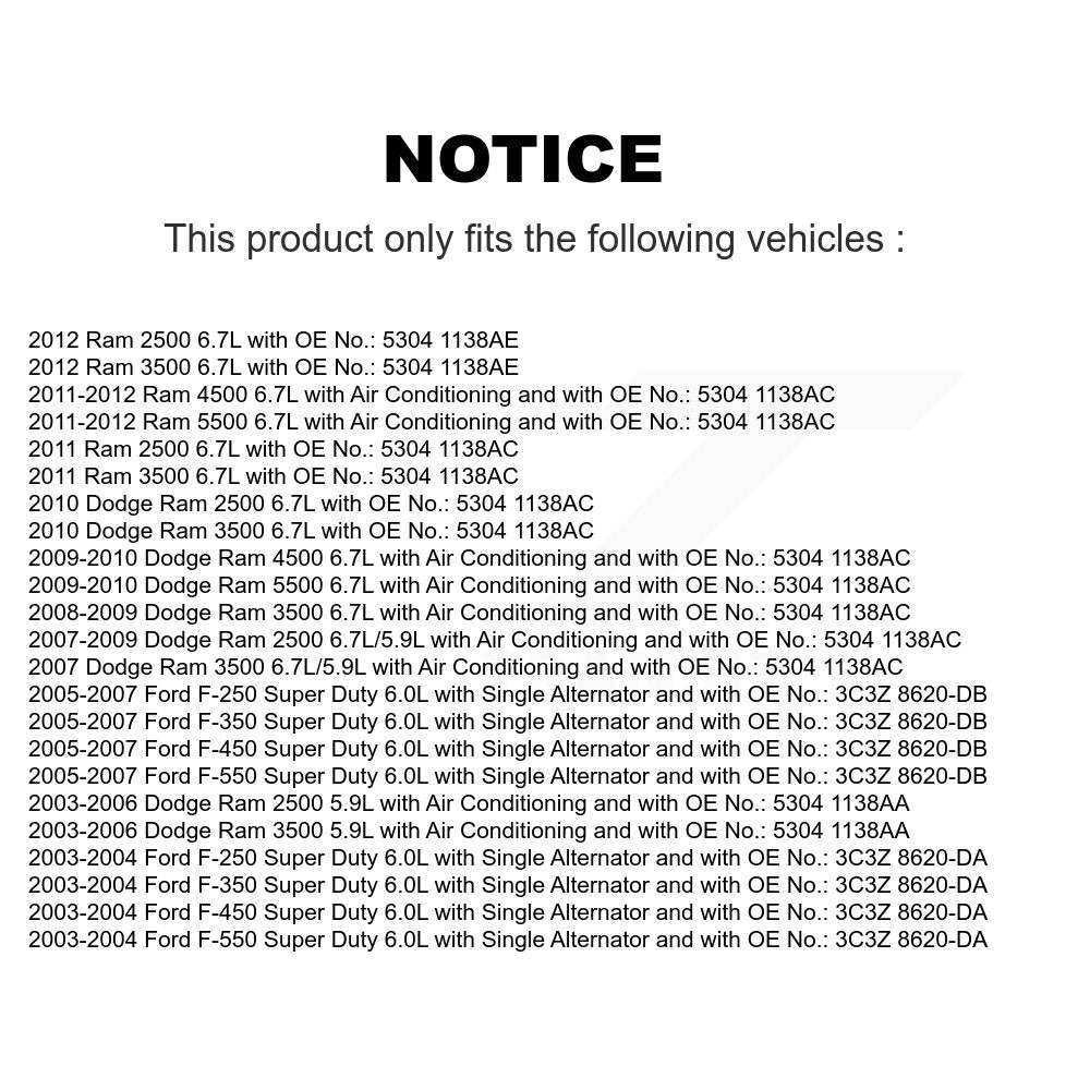 Accessory Drive Belt BAN-8PK3210 For Dodge Ford Ram 3500 2500 F-350 Super Duty