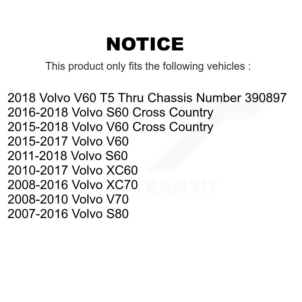 Wheel Bearing Hub Assembly Front Pair For Volvo XC60 XC70 S60 V60 S80 Cross V70