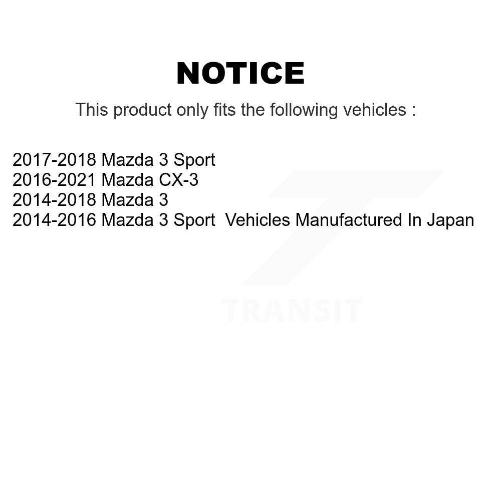 Wheel Bearing And Hub Assembly Front Pair For Mazda 3 CX-3 Sport