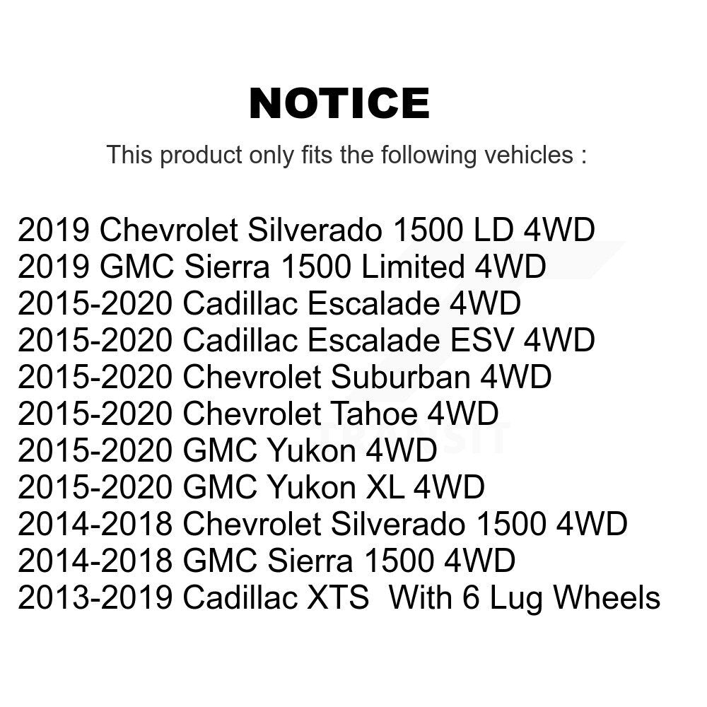 Wheel Bearing Hub Assembly Front Pair For GMC Chevrolet Sierra 1500 Silverado XL