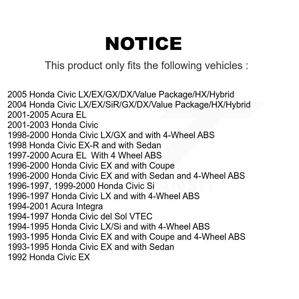 Wheel Bearing Front Pair For Honda Civic Acura EL Integra del Sol