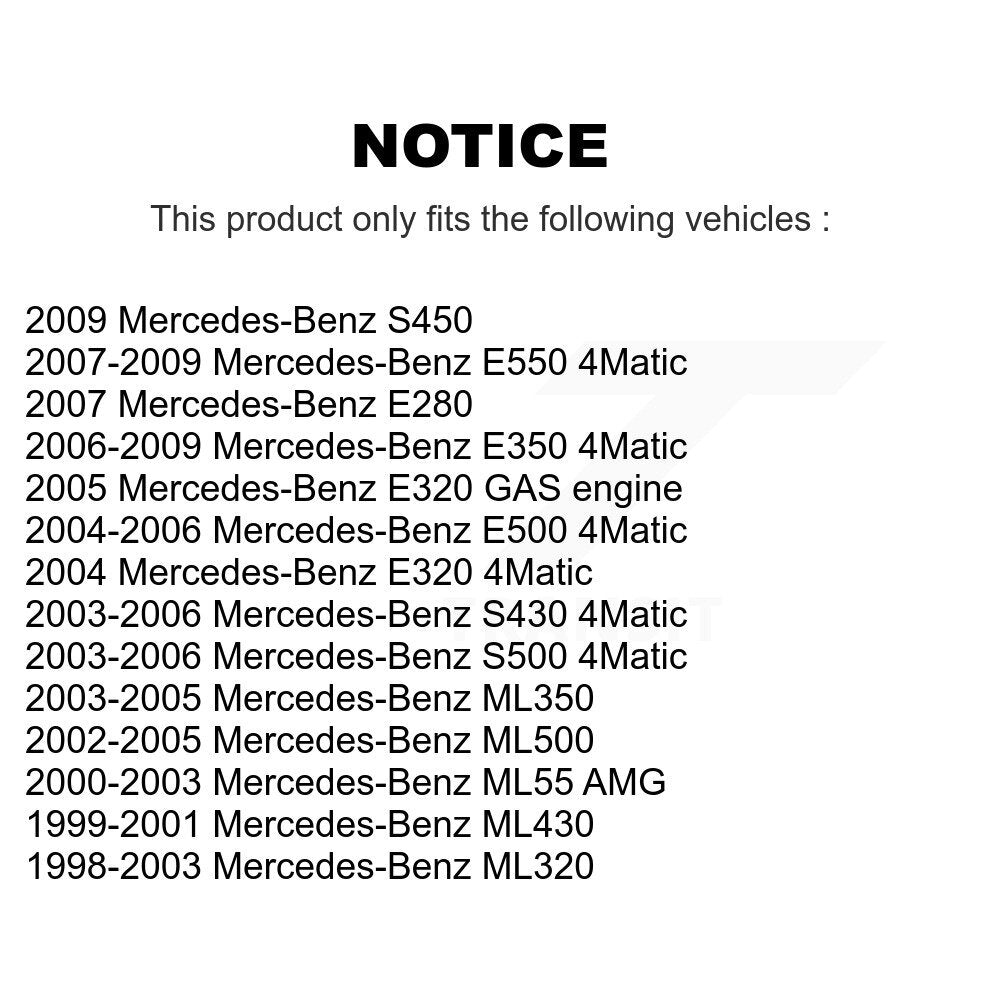 Wheel Bearing Front Pair For Mercedes-Benz E350 ML320 E320 ML350 ML500 S430 E500