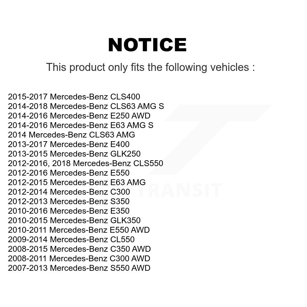 Wheel Bearing Front Pair For Mercedes-Benz C300 GLK350 GLK250 E350 C350 E400 E63