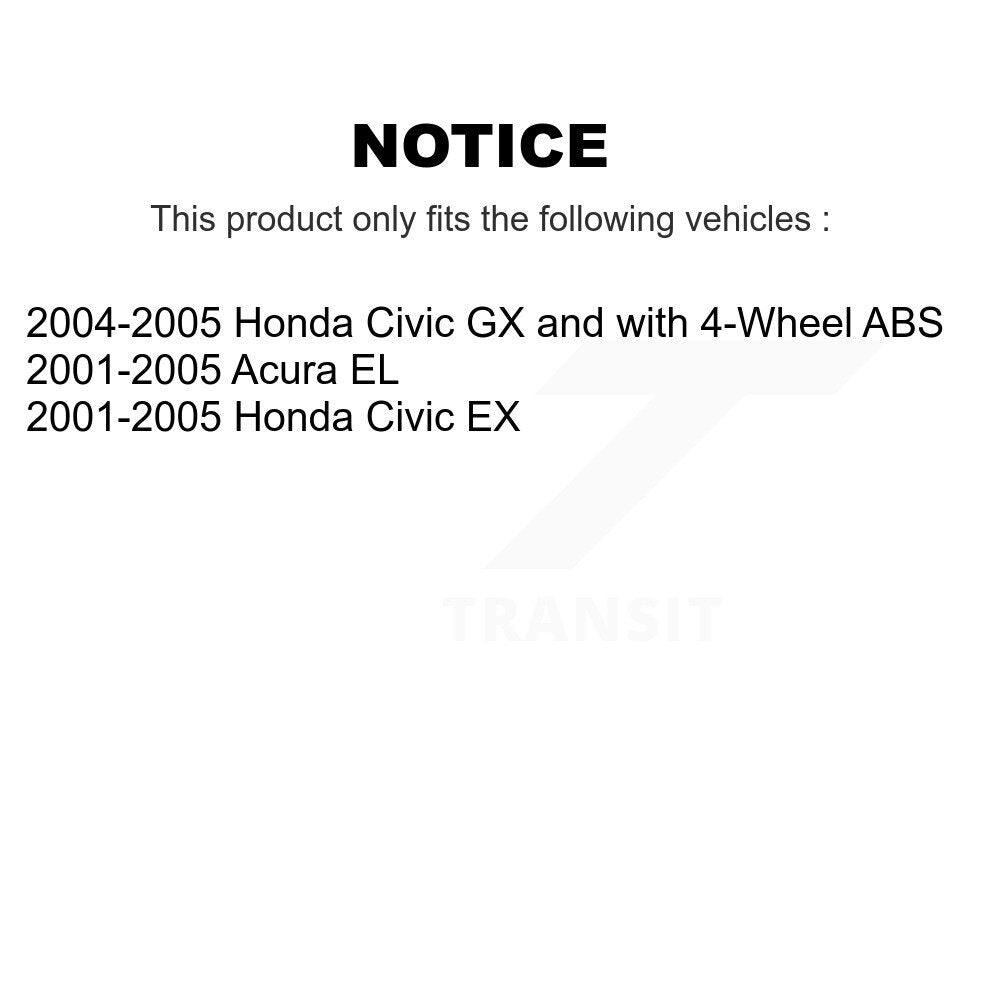 Wheel Bearing And Hub Assembly Rear Pair For Honda Civic Acura EL