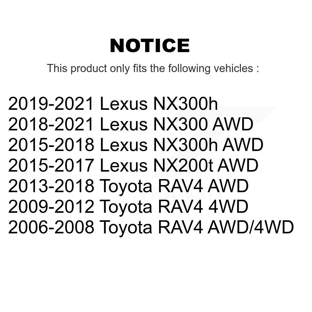 Wheel Bearing & Hub Assembly Rear Pair For Toyota RAV4 Lexus NX300 NX200t NX300h