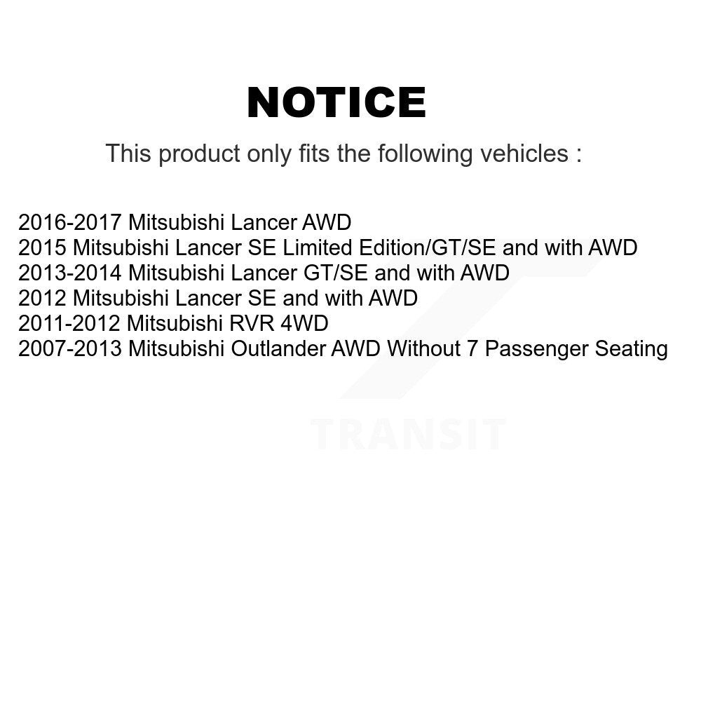 Wheel Bearing And Hub Assembly Rear Pair For Mitsubishi Lancer Outlander RVR