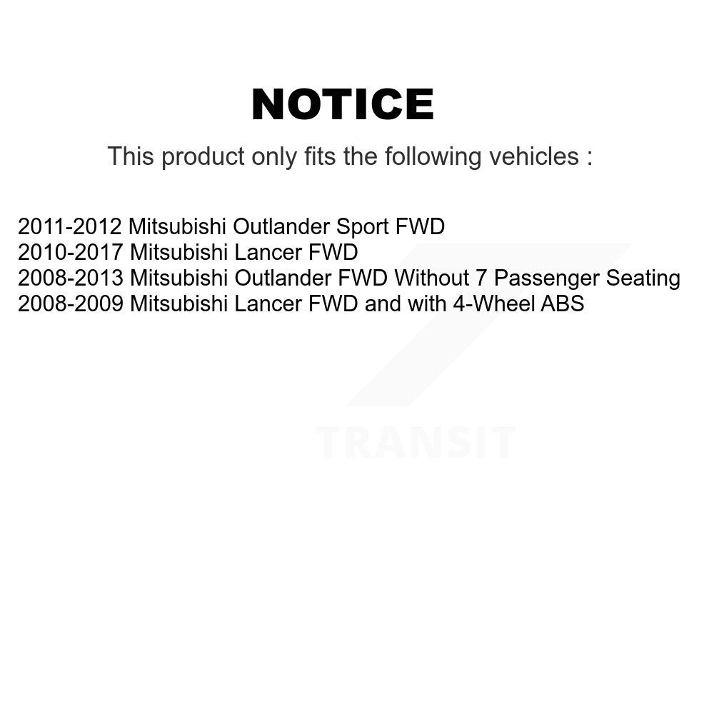 Wheel Bearing And Hub Assembly Rear Pair For Mitsubishi Lancer Outlander Sport