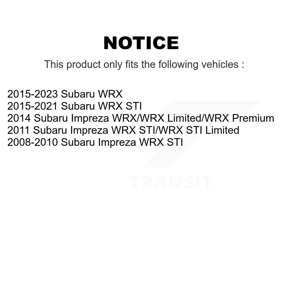 Wheel Bearing And Hub Assembly Rear Pair For Subaru Impreza WRX STI
