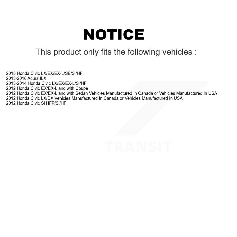 Wheel Bearing And Hub Assembly Rear Pair For Honda Civic Acura ILX