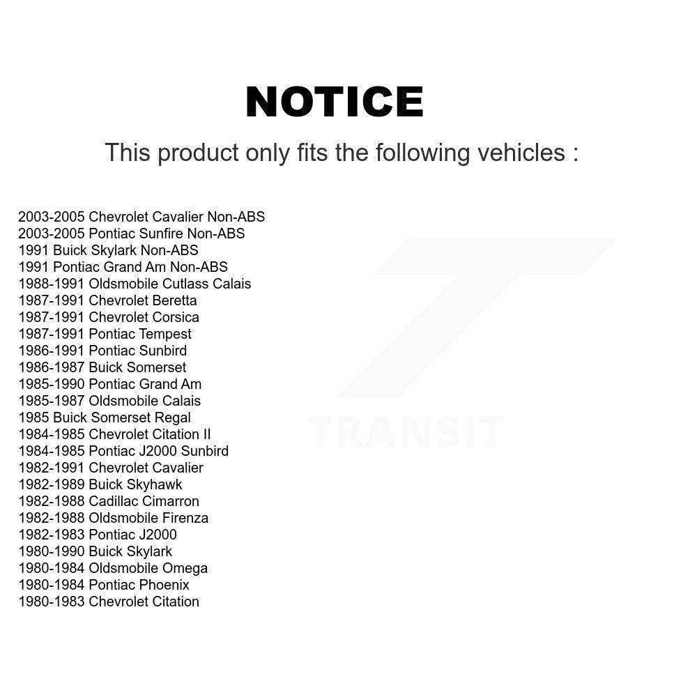 Wheel Bearing & Hub Assembly Rear Pair For Pontiac Sunfire Chevrolet Cavalier Am