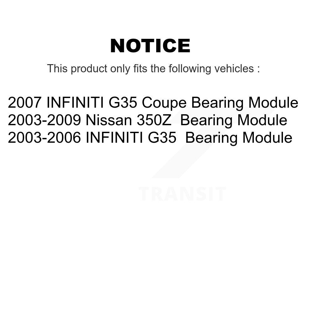 Wheel Bearing Assembly Rear Pair For INFINITI G35 Nissan 350Z Module