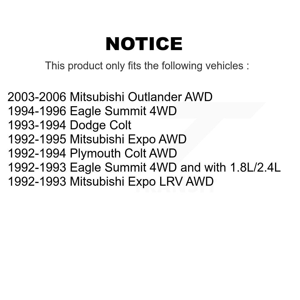 Wheel Bearing Rear Pair For Mitsubishi Outlander Colt Plymouth Eagle Summit Expo