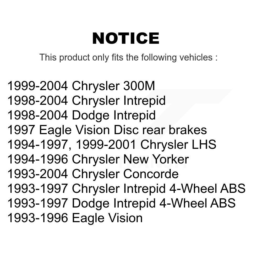 Wheel Bearing & Hub Assembly Front Rear Kit For Chrysler Intrepid Dodge Concorde