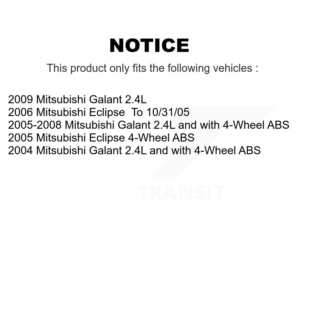 Wheel Bearing & Hub Assembly Front Rear Kit For Mitsubishi Galant Eclipse