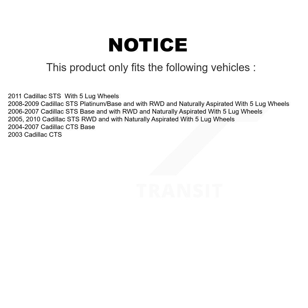 Wheel Bearing & Hub Assembly Front Rear Kit For Cadillac CTS STS