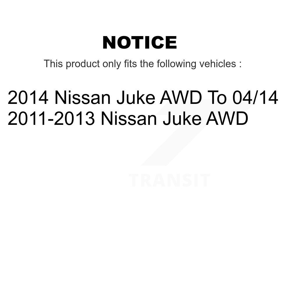 Wheel Bearing & Hub Assembly Front Rear Kit For Nissan Juke AWD