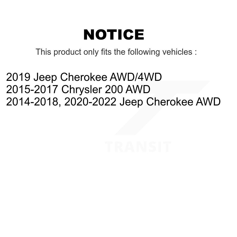 Wheel Bearing And Hub Assembly Rear Pair For Jeep Cherokee Chrysler 200