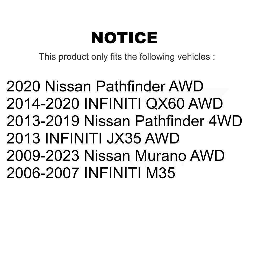 Wheel Bearing Hub Assembly Rear Pair For Nissan Murano Pathfinder INFINITI QX60