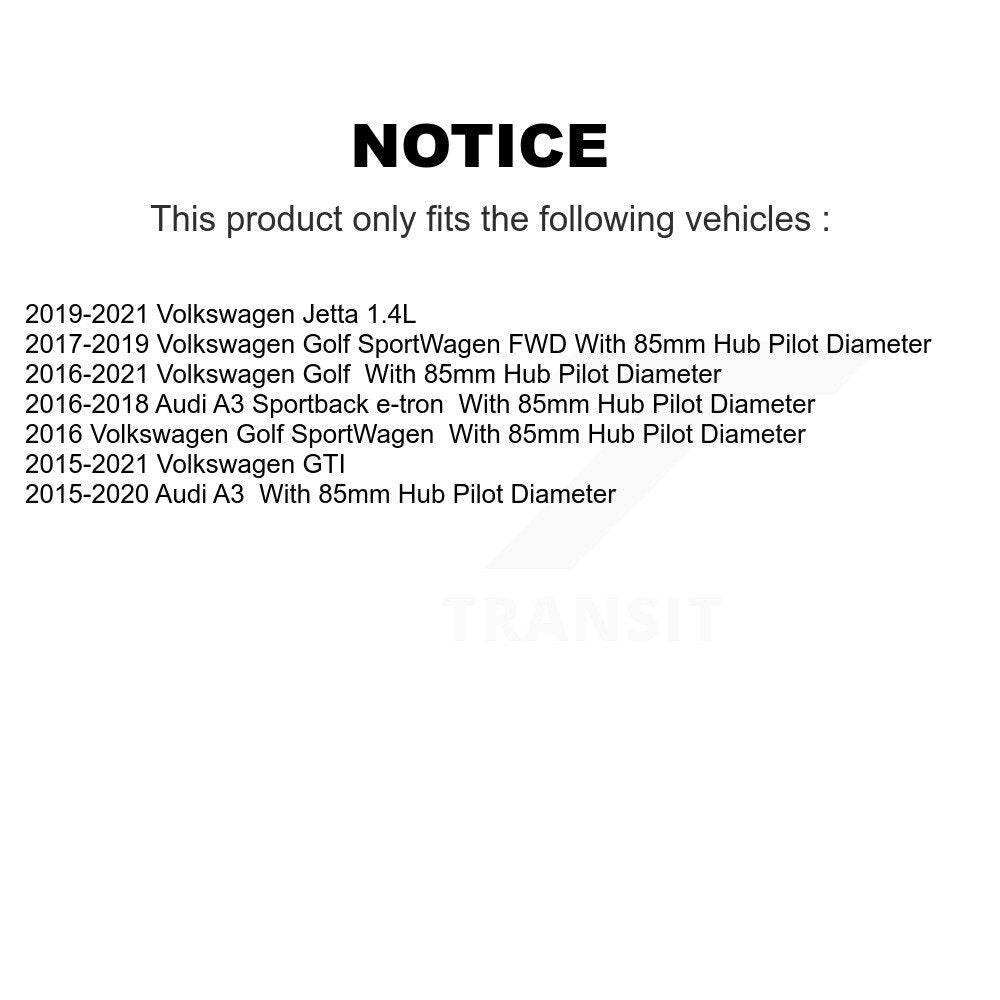 Wheel Bearing & Hub Assembly Front Rear Kit For Volkswagen Jetta Golf SportWagen