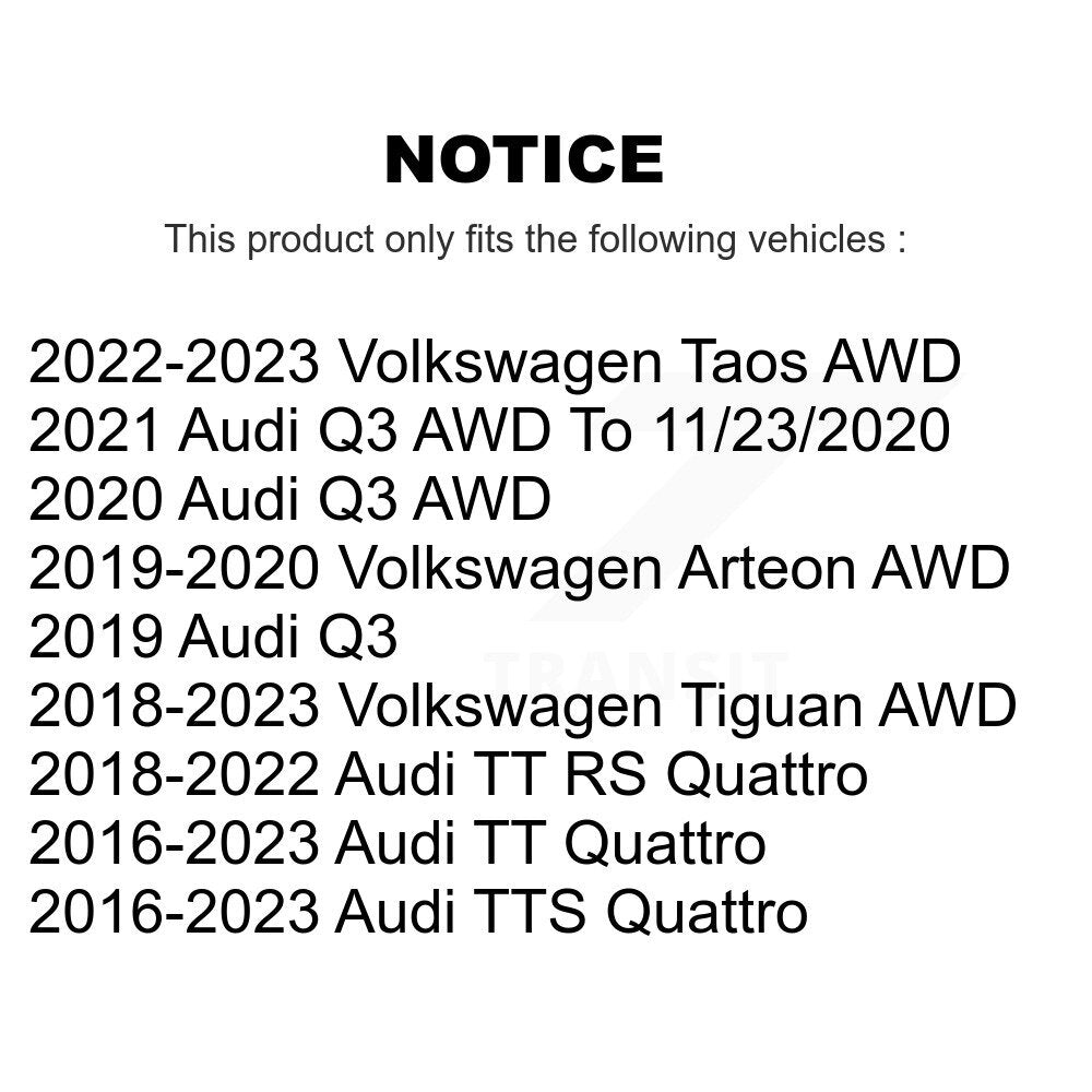 Wheel Bearing & Hub Assembly Rear Pair For Volkswagen Tiguan Taos Audi Q3 Arteon