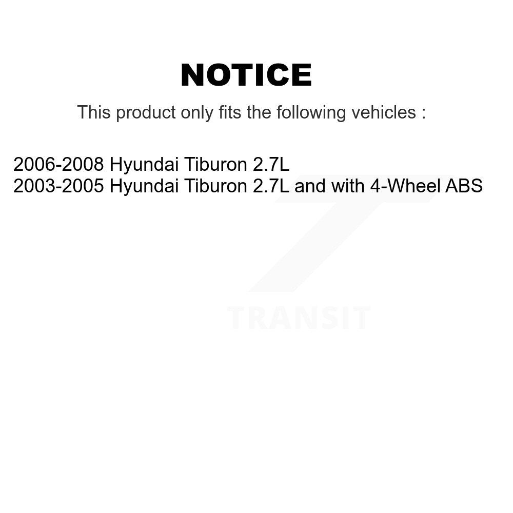 Wheel Bearing And Hub Assembly Front Rear Kit For Hyundai Tiburon